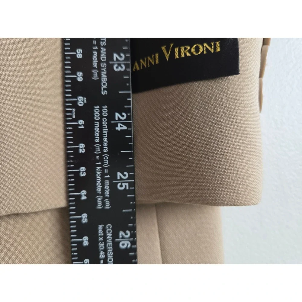 Gianni Vironi Mens Tan Beige 3 Button Blazer Sport Coat Jacket 42R Classic Fit